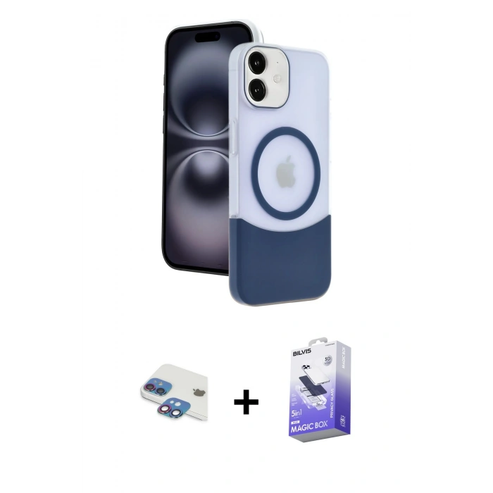 MARSİLYAN™- iPhone 11 Kılıf Kozmos Form Özel Seri - Siyah Bilvis 5in1 5D Magic Hayalet Cam Ekran Koruyucu + Pers Alüminyum Kamera Lens - GI