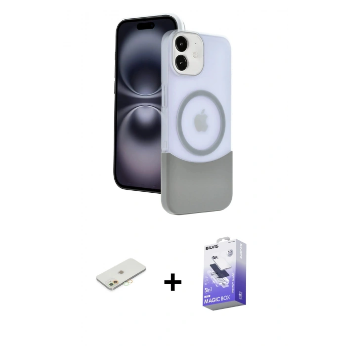 MARSİLYAN™- iPhone 11 Kılıf Kozmos Form Özel Seri - Siyah Bilvis 5in1 5D Magic Hayalet Cam Ekran Koruyucu + Renkli Kamera Lens Koruma Cam - TU