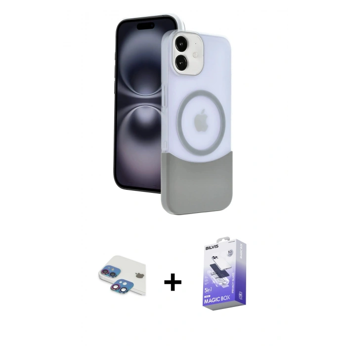 MARSİLYAN™- iPhone 11 Kılıf Kozmos Form Özel Seri - Siyah Bilvis 5in1 5D Magic Hayalet Cam Ekran Koruyucu + Pers Alüminyum Kamera Lens - GI