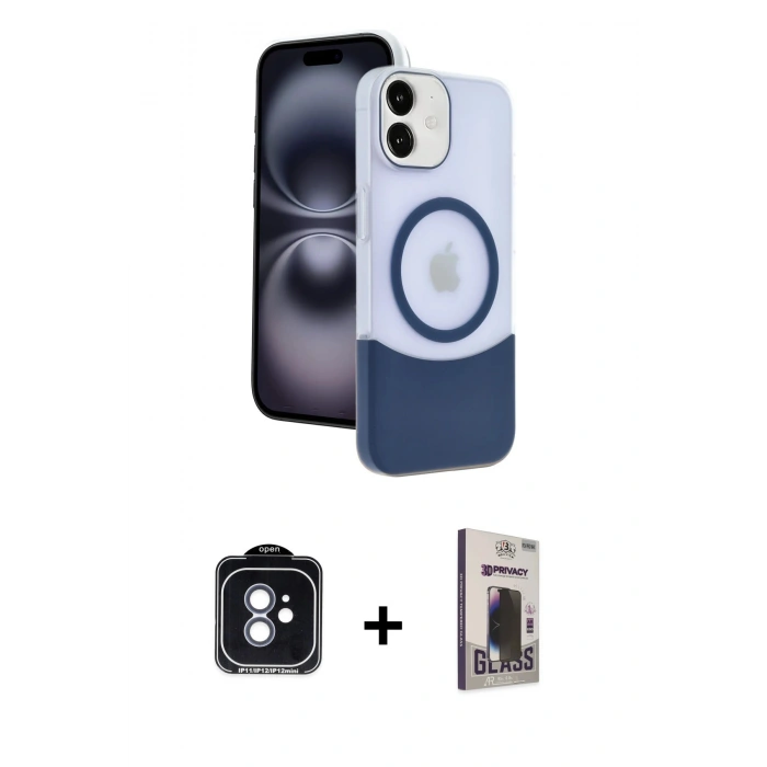 MARSİLYAN™- iPhone 11 Kılıf Kozmos Form Özel Seri - Siyah Bilvis Hayalet Cam Ekran Koruyucu + PVD Metal Kamera Lens - MI