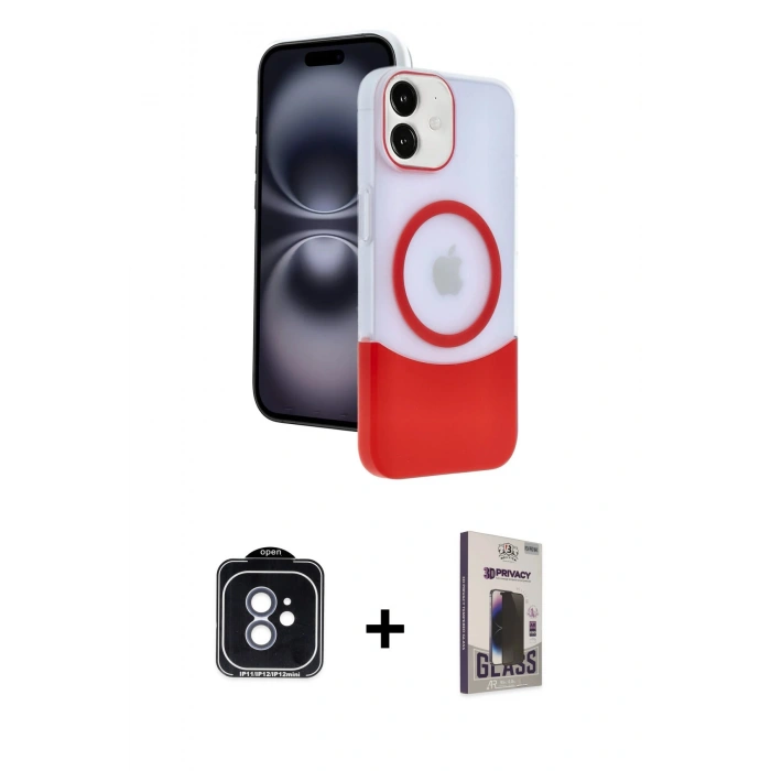 MARSİLYAN™- iPhone 11 Kılıf Kozmos Form Özel Seri - Siyah Bilvis Hayalet Cam Ekran Koruyucu + PVD Metal Kamera Lens - MI