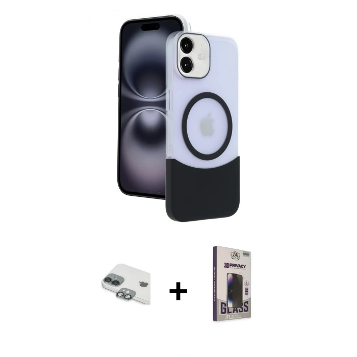 MARSİLYAN™- iPhone 11 Kılıf Kozmos Form Özel Seri - Siyah Bilvis Hayalet Cam Ekran Koruyucu + Pers Alüminyum Kamera Lens - YL