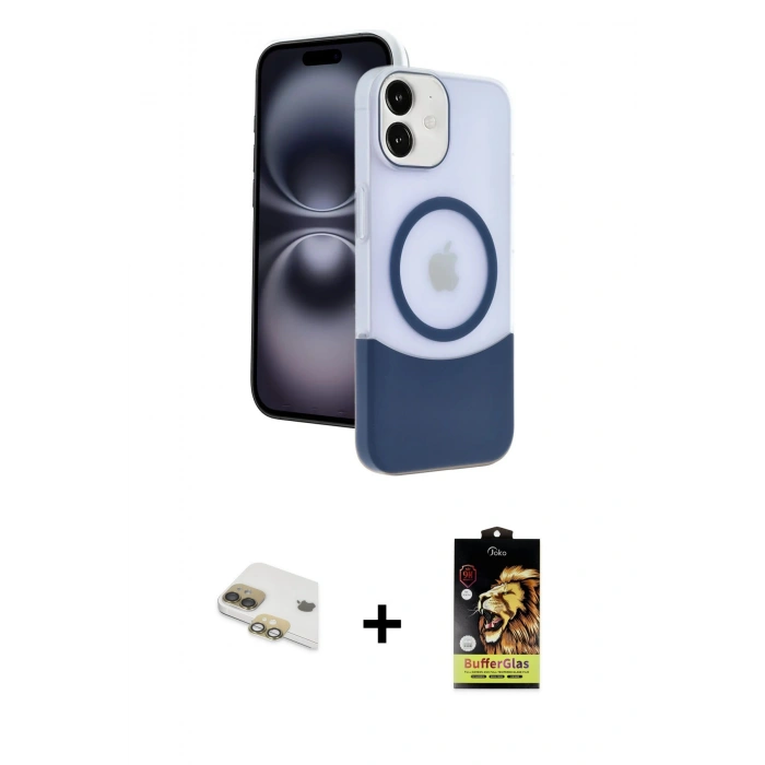 MARSİLYAN™- iPhone 11 Kılıf Kozmos Form Özel Seri - Siyah Buffer Cam Ekran Koruyucu + Pers Alüminyum Kamera Lens - GD