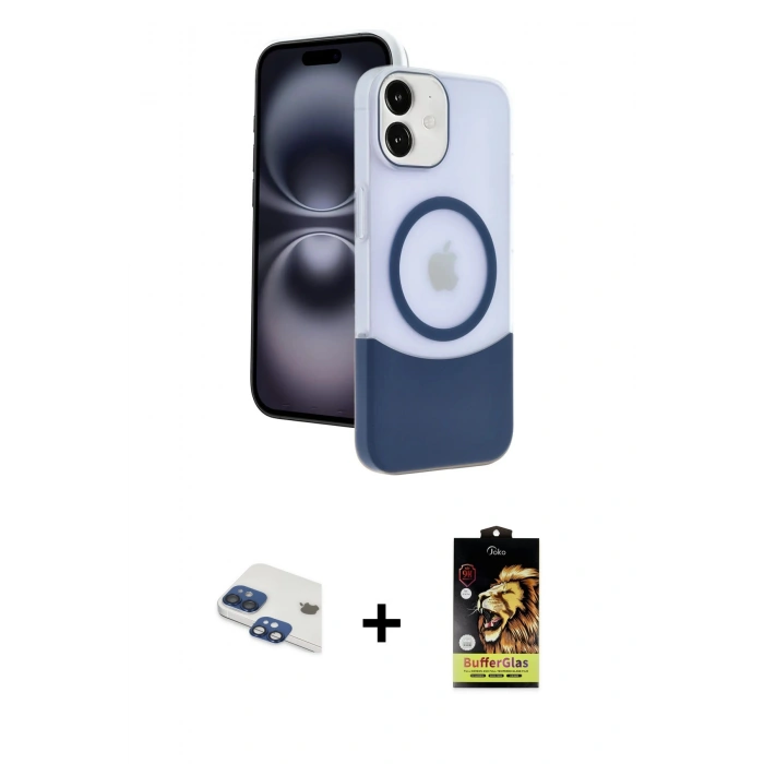 MARSİLYAN™- iPhone 11 Kılıf Kozmos Form Özel Seri - Siyah Buffer Cam Ekran Koruyucu + Pers Alüminyum Kamera Lens - LT