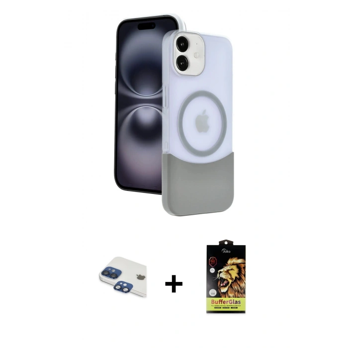 MARSİLYAN™- iPhone 11 Kılıf Kozmos Form Özel Seri - Siyah Buffer Cam Ekran Koruyucu + Pers Alüminyum Kamera Lens - LT