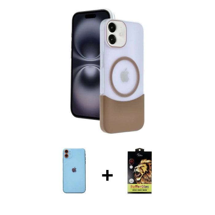 MARSİLYAN™- iPhone 11 Kılıf Kozmos Form Özel Seri - Siyah Buffer Cam Ekran Koruyucu + Neon Fosforlu Kamera Lens - TU