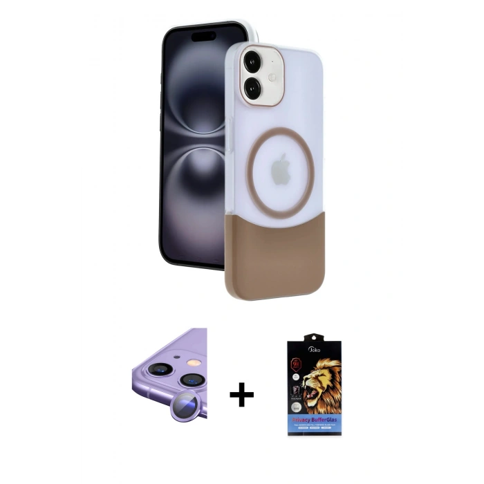 MARSİLYAN™- iPhone 11 Kılıf Kozmos Form Özel Seri - Siyah Buffer Hayalet Cam Ekran Koruyucu + Raze Metal Kamera Lens - MR
