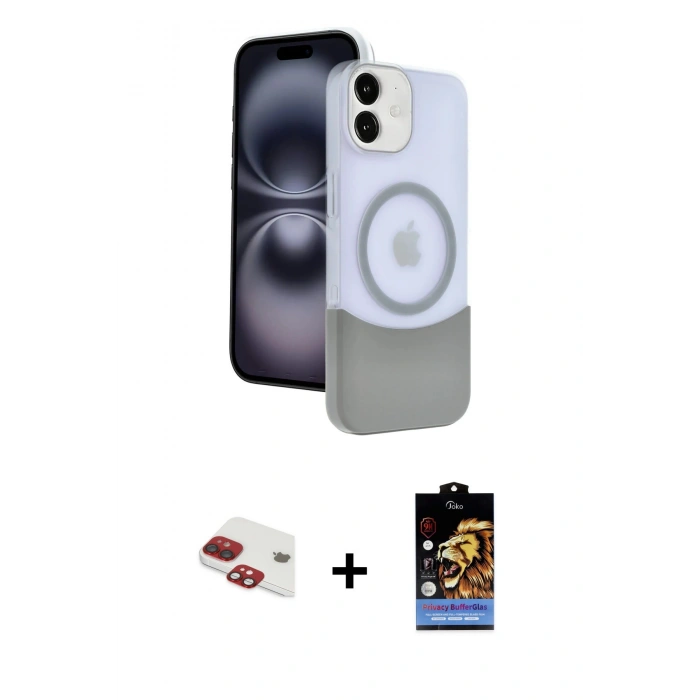 MARSİLYAN™- iPhone 11 Kılıf Kozmos Form Özel Seri - Siyah Buffer Hayalet Cam Ekran Koruyucu + Pers Alüminyum Kamera Lens - KI