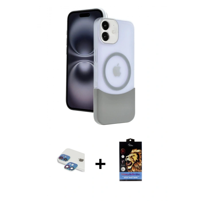 MARSİLYAN™- iPhone 11 Kılıf Kozmos Form Özel Seri - Siyah Buffer Hayalet Cam Ekran Koruyucu + Pers Alüminyum Kamera Lens - GI