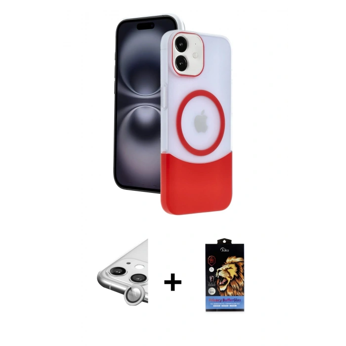 MARSİLYAN™- iPhone 11 Kılıf Kozmos Form Özel Seri - Siyah Buffer Hayalet Cam Ekran Koruyucu + Raze Metal Kamera Lens - GS