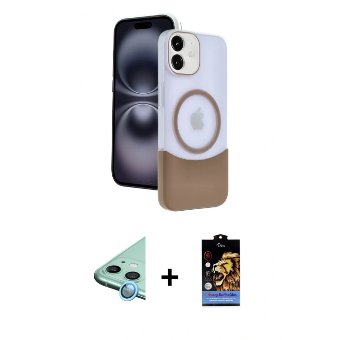MARSİLYAN™- iPhone 11 Kılıf Kozmos Form Özel Seri - Siyah Buffer Hayalet Cam Ekran Koruyucu + Raze Metal Kamera Lens - MI