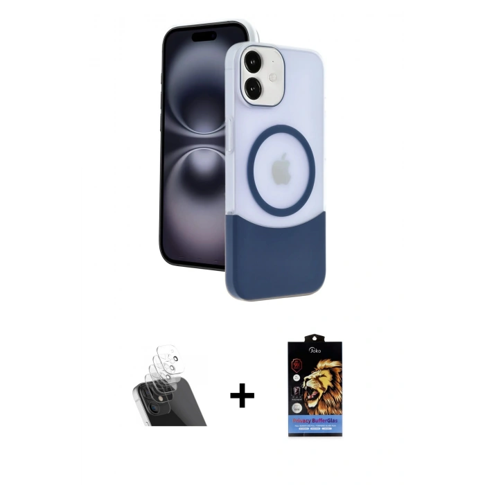 MARSİLYAN™- iPhone 11 Kılıf Kozmos Form Özel Seri - Siyah Buffer Hayalet Cam Ekran Koruyucu + Şeffaf Kamera Lens Koruma Cam