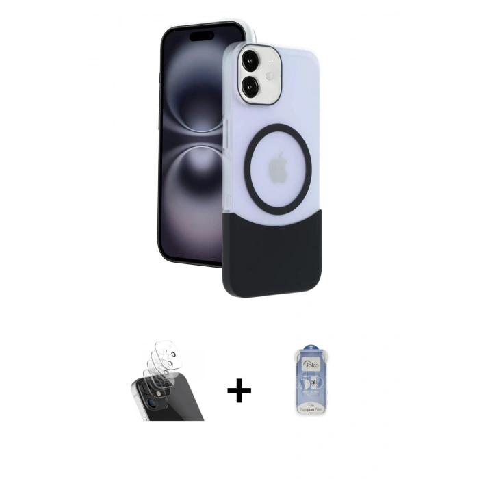 MARSİLYAN™- iPhone 11 Kılıf Kozmos Form Özel Seri - Siyah Joko Magic 5D Cam + Kamera Lens Koruma Cam - SF