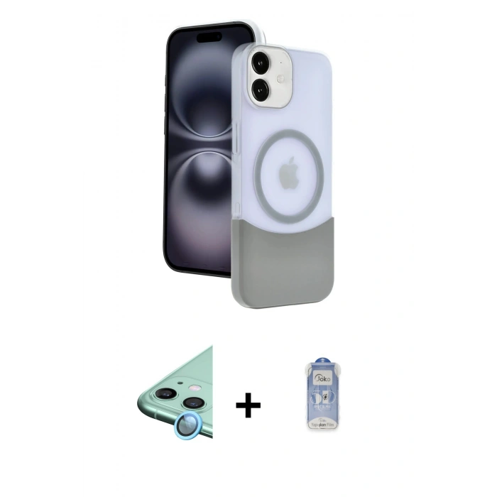 MARSİLYAN™- iPhone 11 Kılıf Kozmos Form Özel Seri - Siyah Joko Magic 5D Cam + Raze Metal Kamera Lens - MI