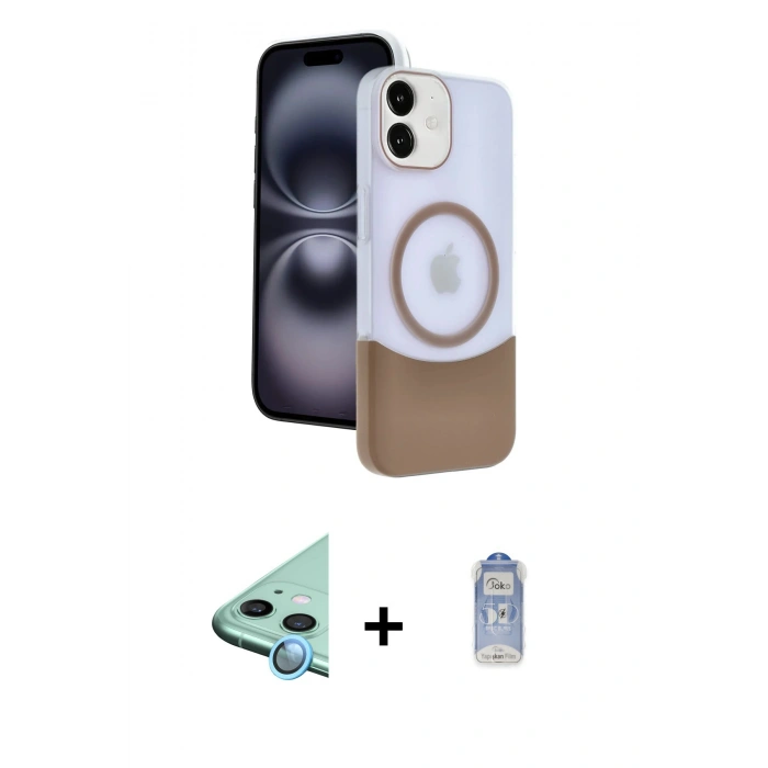 MARSİLYAN™- iPhone 11 Kılıf Kozmos Form Özel Seri - Siyah Joko Magic 5D Cam + Raze Metal Kamera Lens - MI