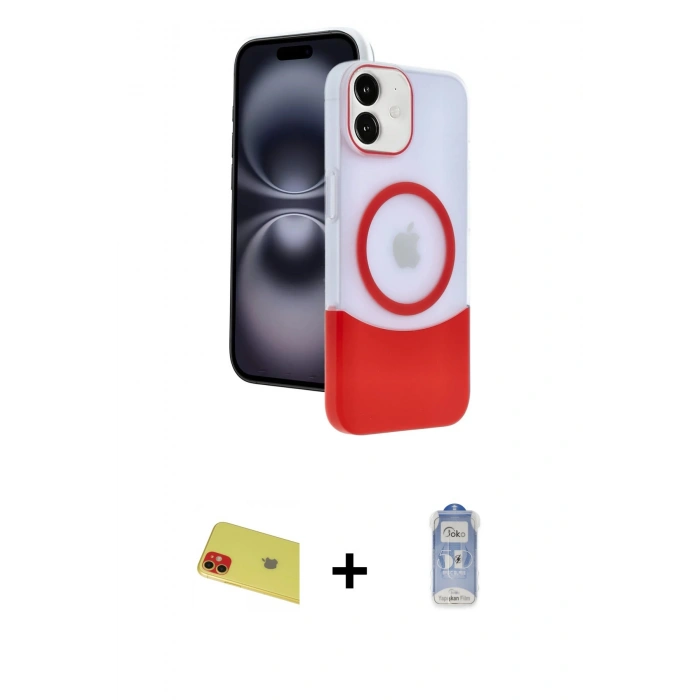 MARSİLYAN™- iPhone 11 Kılıf Kozmos Form Özel Seri - Siyah Joko Magic 5D Cam + Rainbow Kamera Lens Koruma Cam - KI