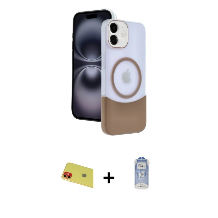 MARSİLYAN™- iPhone 11 Kılıf Kozmos Form Özel Seri - Siyah Joko Magic 5D Cam + Rainbow Kamera Lens Koruma Cam - KI