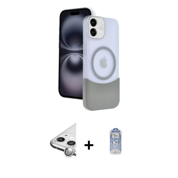 MARSİLYAN™- iPhone 11 Kılıf Kozmos Form Özel Seri - Siyah Joko Magic 5D Cam + Raze Metal Kamera Lens - GS