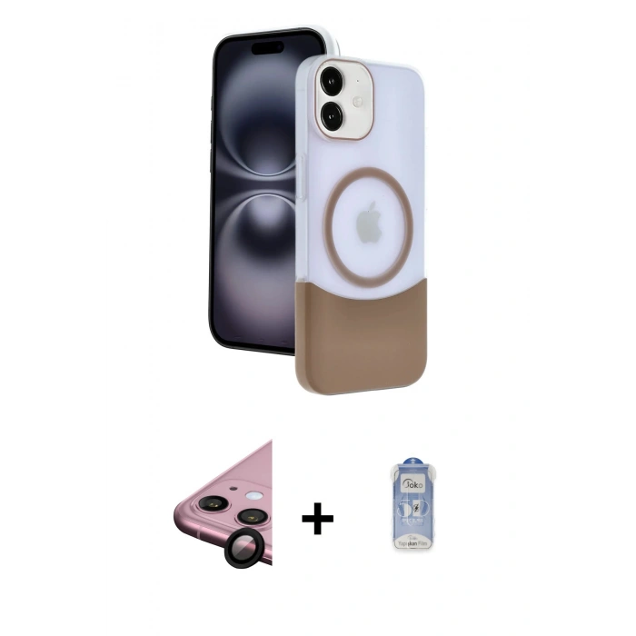 MARSİLYAN™- iPhone 11 Kılıf Kozmos Form Özel Seri - Siyah Joko Magic 5D Cam + Raze Metal Kamera Lens - SH