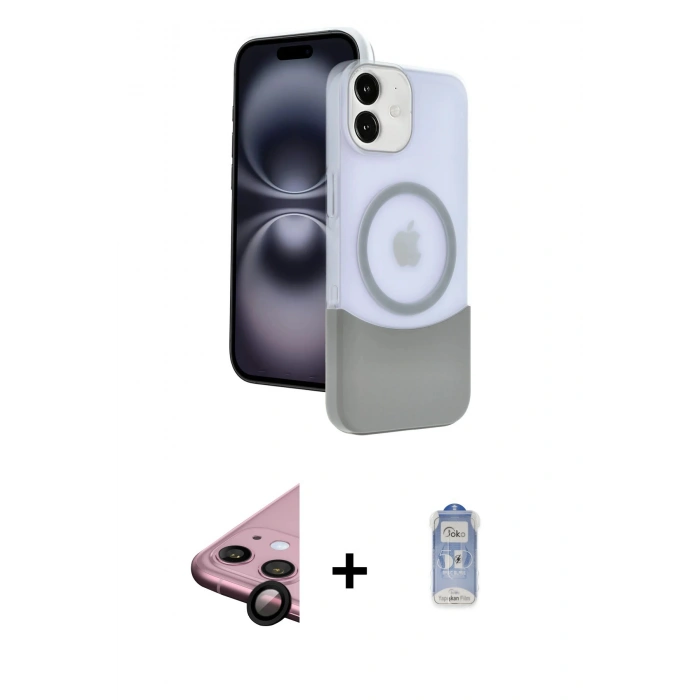 MARSİLYAN™- iPhone 11 Kılıf Kozmos Form Özel Seri - Siyah Joko Magic 5D Cam + Raze Metal Kamera Lens - SH