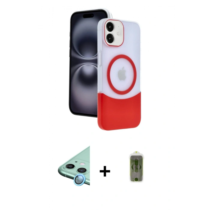 MARSİLYAN™- iPhone 11 Kılıf Kozmos Form Özel Seri - Siyah Joko Magic 5D Hayalet Cam + Mavi Raze Metal Kamera Lens