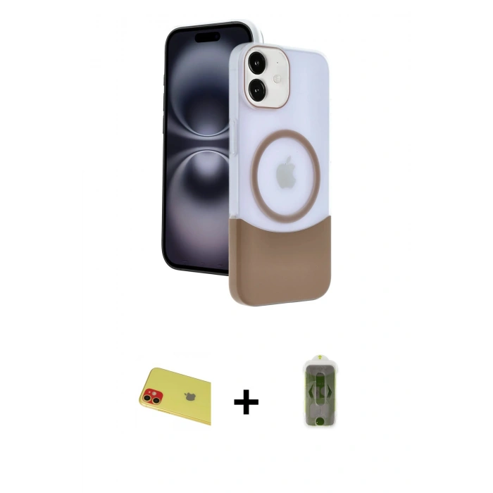 MARSİLYAN™- iPhone 11 Kılıf Kozmos Form Özel Seri - Siyah Joko Magic 5D Hayalet Cam + Rainbow Kamera Lens Koruma Cam - KI