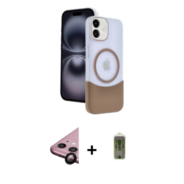 MARSİLYAN™- iPhone 11 Kılıf Kozmos Form Özel Seri - Siyah Joko Magic 5D Hayalet Cam + Raze Metal Kamera Lens - SH