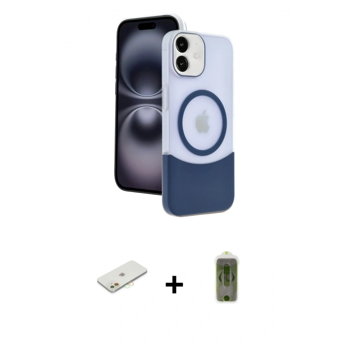 MARSİLYAN™- iPhone 11 Kılıf Kozmos Form Özel Seri - Siyah Joko Magic 5D Hayalet Cam + Turuncu Renkli Kamera Lens Koruma Cam