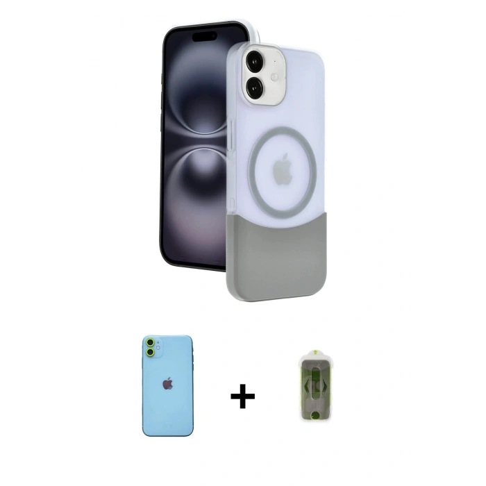 MARSİLYAN™- iPhone 11 Kılıf Kozmos Form Özel Seri - Siyah Joko Magic 5D Hayalet Cam + Neon Fosforlu Kamera Lens - YL
