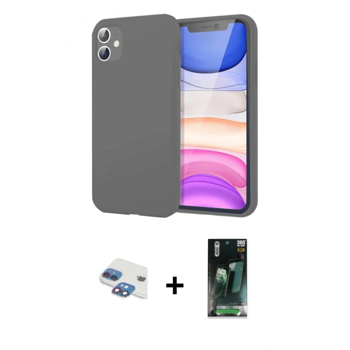 MARSİLYAN™- iPhone 11 Kılıf Kozmos Yansıma Özel Seri - Şeffaf 360 Full Body Arka Koruyucu + Gökkuşağı Pers Alüminyum Kamera Lens