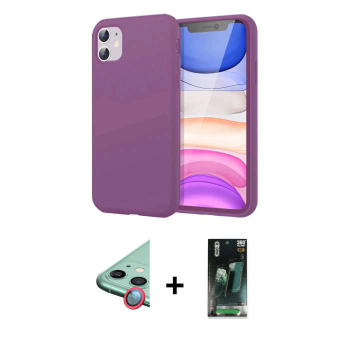 MARSİLYAN™- iPhone 11 Kılıf Kozmos Yansıma Özel Seri - Şeffaf 360 Full Body Arka Koruyucu + Raze Metal Kamera Lens - KI