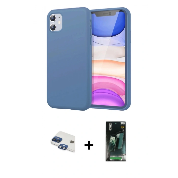 MARSİLYAN™- iPhone 11 Kılıf Kozmos Yansıma Özel Seri - Şeffaf 360 Full Body Arka Koruyucu + Pers Alüminyum Kamera Lens - LT