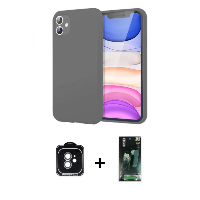 MARSİLYAN™- iPhone 11 Kılıf Kozmos Yansıma Özel Seri - Şeffaf 360 Full Body Arka Koruyucu + PVD Metal Kamera Lens - YL