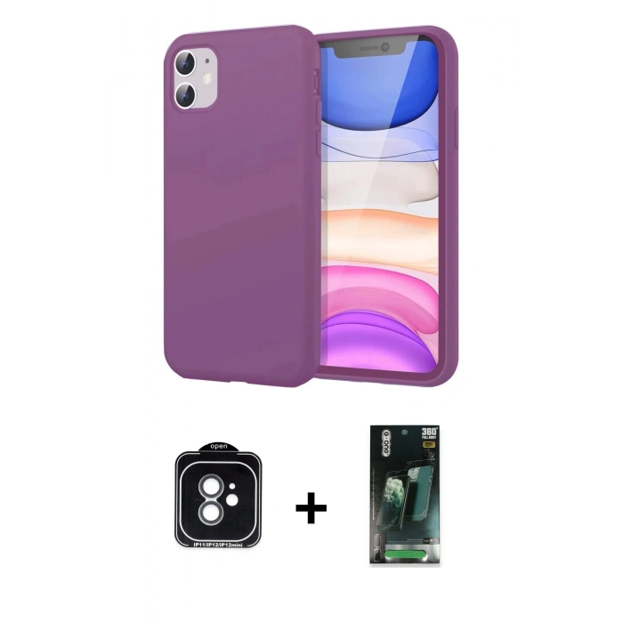 MARSİLYAN™- iPhone 11 Kılıf Kozmos Yansıma Özel Seri - Şeffaf 360 Full Body Arka Koruyucu + PVD Metal Kamera Lens - YL