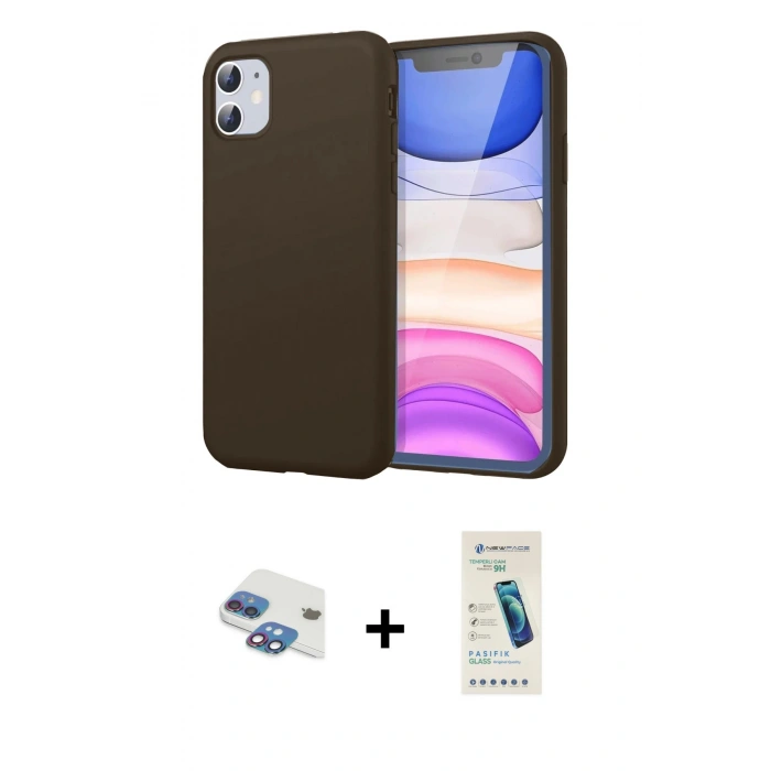 MARSİLYAN™- iPhone 11 Kılıf Kozmos Yansıma Özel Seri - Şeffaf Pasifik Cam Ekran Koruyucu + Pers Alüminyum Kamera Lens - GI