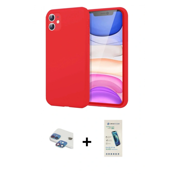 MARSİLYAN™- iPhone 11 Kılıf Kozmos Yansıma Özel Seri - Şeffaf Pasifik Cam Ekran Koruyucu + Pers Alüminyum Kamera Lens - GI