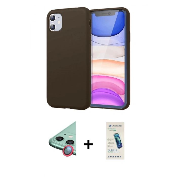 MARSİLYAN™- iPhone 11 Kılıf Kozmos Yansıma Özel Seri - Şeffaf Pasifik Cam Ekran Koruyucu + Raze Metal Kamera Lens - KI