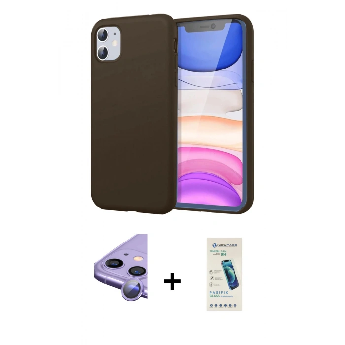 MARSİLYAN™- iPhone 11 Kılıf Kozmos Yansıma Özel Seri - Şeffaf Pasifik Cam Ekran Koruyucu + Raze Metal Kamera Lens - MR
