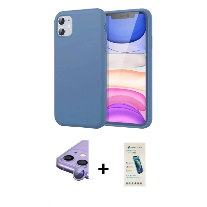 MARSİLYAN™- iPhone 11 Kılıf Kozmos Yansıma Özel Seri - Şeffaf Pasifik Cam Ekran Koruyucu + Raze Metal Kamera Lens - MR
