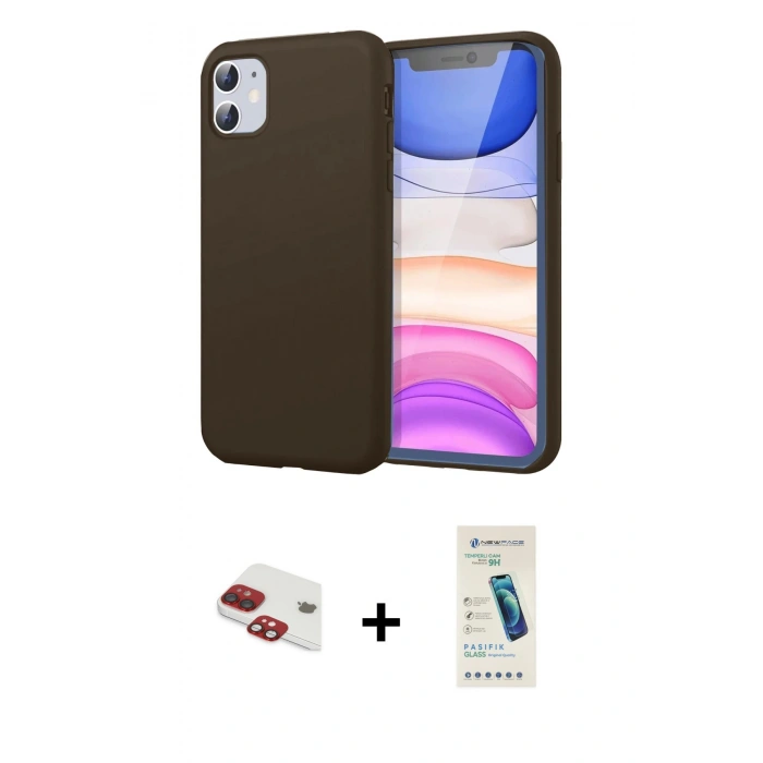 MARSİLYAN™- iPhone 11 Kılıf Kozmos Yansıma Özel Seri - Şeffaf Pasifik Cam Ekran Koruyucu + Pers Alüminyum Kamera Lens - KI