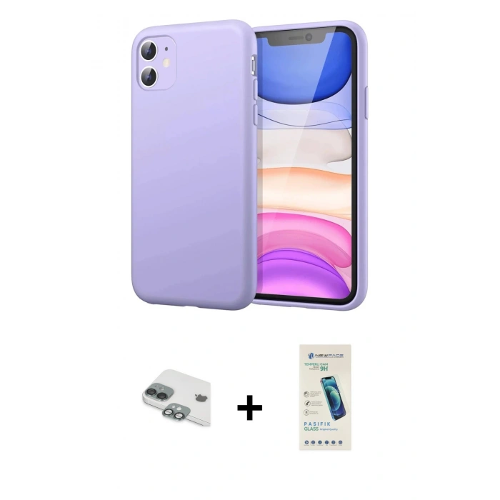MARSİLYAN™- iPhone 11 Kılıf Kozmos Yansıma Özel Seri - Şeffaf Pasifik Cam Ekran Koruyucu + Pers Alüminyum Kamera Lens - YL