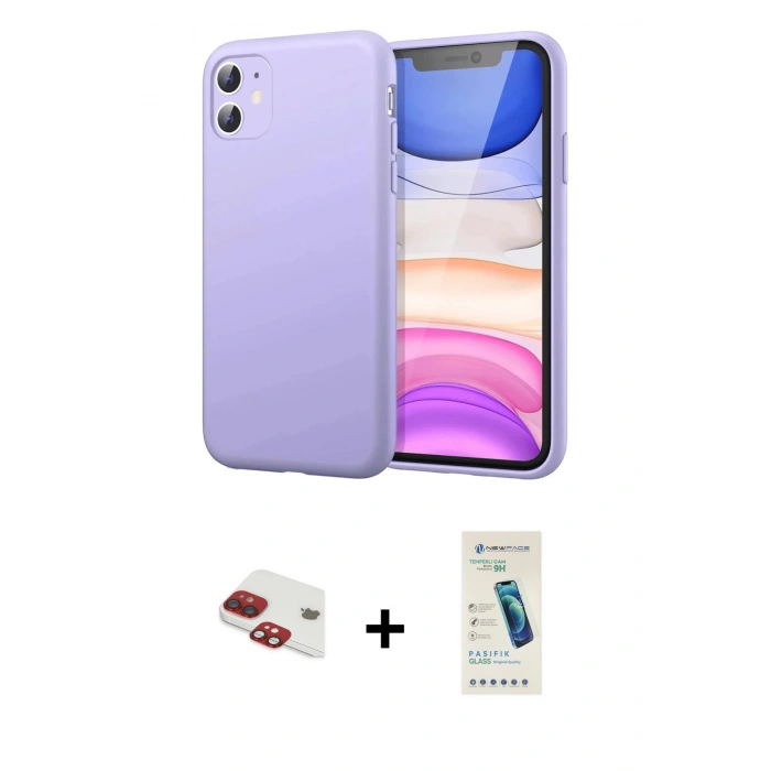 MARSİLYAN™- iPhone 11 Kılıf Kozmos Yansıma Özel Seri - Şeffaf Pasifik Cam Ekran Koruyucu + Pers Alüminyum Kamera Lens - KI