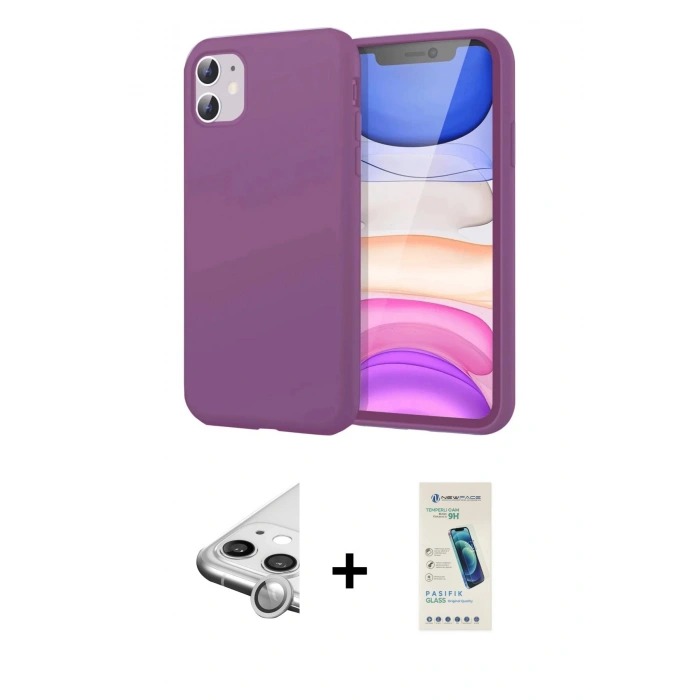 MARSİLYAN™- iPhone 11 Kılıf Kozmos Yansıma Özel Seri - Şeffaf Pasifik Cam Ekran Koruyucu + Raze Metal Kamera Lens - GS