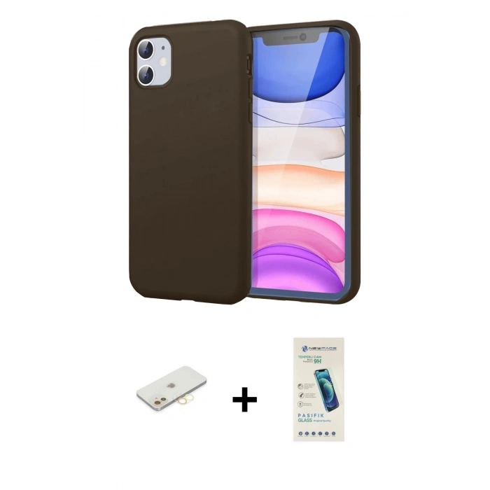 MARSİLYAN™- iPhone 11 Kılıf Kozmos Yansıma Özel Seri - Şeffaf Pasifik Cam Ekran Koruyucu + Renkli Kamera Lens Koruma Cam - SI