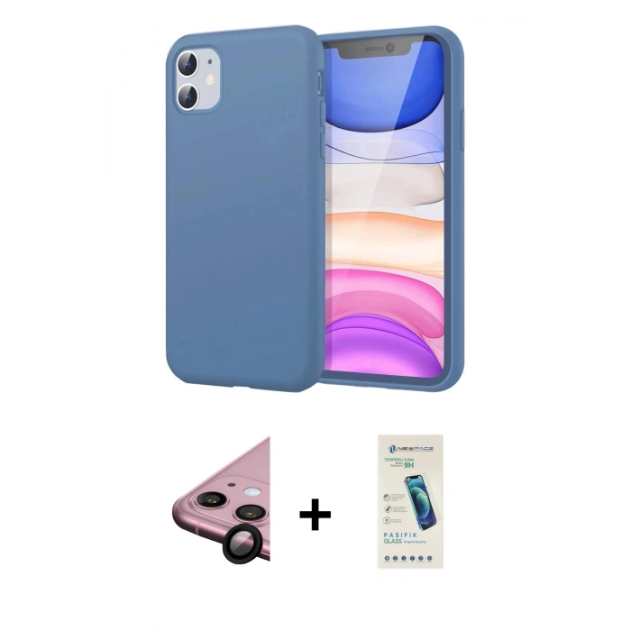 MARSİLYAN™- iPhone 11 Kılıf Kozmos Yansıma Özel Seri - Şeffaf Pasifik Cam Ekran Koruyucu + Raze Metal Kamera Lens - SH