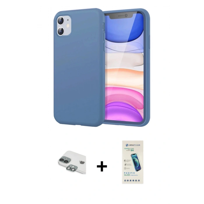 MARSİLYAN™- iPhone 11 Kılıf Kozmos Yansıma Özel Seri - Şeffaf Pasifik Cam Ekran Koruyucu + Pers Alüminyum Kamera Lens - YL