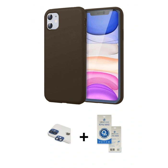 MARSİLYAN™- iPhone 11 Kılıf Kozmos Yansıma Özel Seri - Şeffaf Royal Nano Ekran Koruyucu + Pers Alüminyum Kamera Lens - LT
