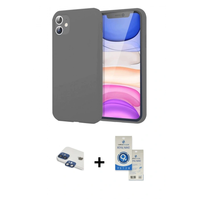 MARSİLYAN™- iPhone 11 Kılıf Kozmos Yansıma Özel Seri - Şeffaf Royal Nano Ekran Koruyucu + Pers Alüminyum Kamera Lens - LT