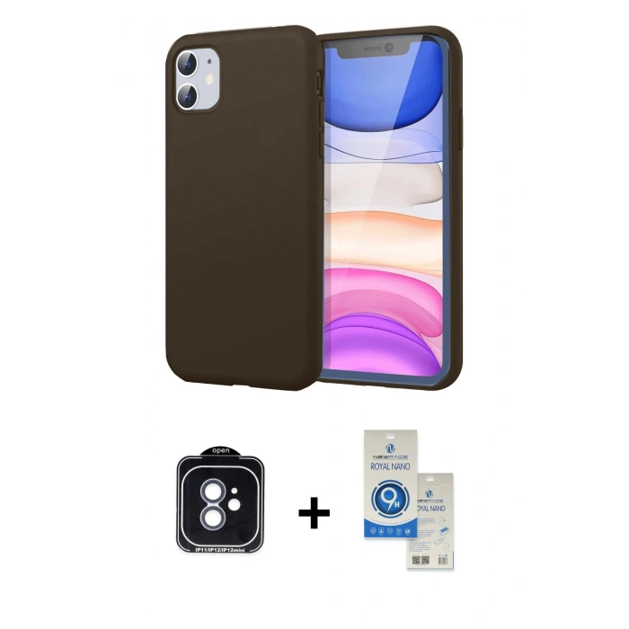 MARSİLYAN™- iPhone 11 Kılıf Kozmos Yansıma Özel Seri - Şeffaf Royal Nano Ekran Koruyucu + PVD Metal Kamera Lens - MI