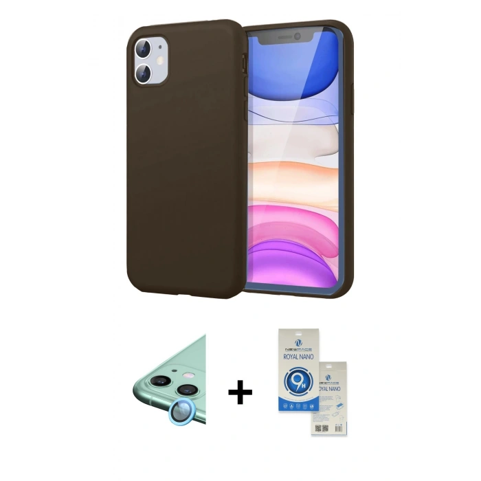 MARSİLYAN™- iPhone 11 Kılıf Kozmos Yansıma Özel Seri - Şeffaf Royal Nano Ekran Koruyucu + Raze Metal Kamera Lens - MI